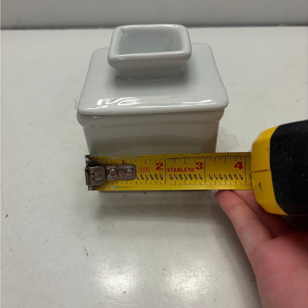 White Ceramic Square Container - Picture 7 of 7